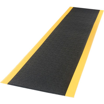 Apache Mills Soft Foot™ Anti Fatigue Mat 3/8 » Épais 3' x 60' Bordure Noire/Jaune