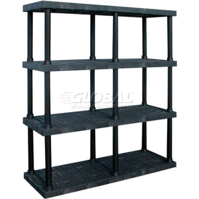 Structure plastique ventilé Shelving, 66 "L x 24 « D x 75 » H, Black