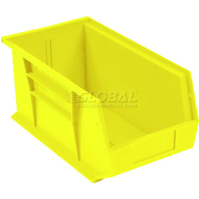 Bac industriel™ en plastique Global Stack & Hang Bin, 5-1/2 po L x 14-3/4 po L x 5 po H, jaune - Qté par paquet : 12