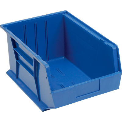 Global Industrial™ Plastic Stack & Hang Bin, 11"W x 16"D x 8"H, Bleu - Qté par paquet : 4