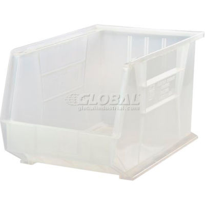 Bac industriel™ en plastique Global Stack & Hang, 11 po L x 16 po L x 8 po H, transparent, qté par paquet : 4