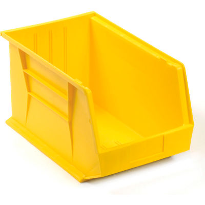 Bac industriel™ en plastique Global Stack & Hang, 11 po L x 18 po L x 10 po H, jaune, qté par paquet : 4