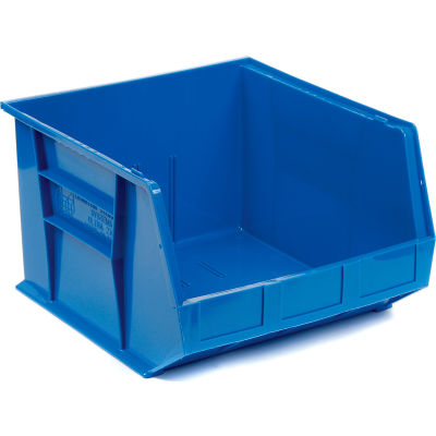 Plastic Stack and Hang Parts Storage Bin 16-1/2 x 18 x 11 Blue - Pkg Qty 3