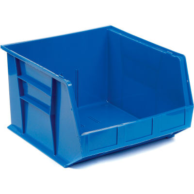 Global Industrial™ Plastic Stack & Hang Bin, 16-1/2"W x 18"D x 11"H, Bleu - Qté par paquet : 3