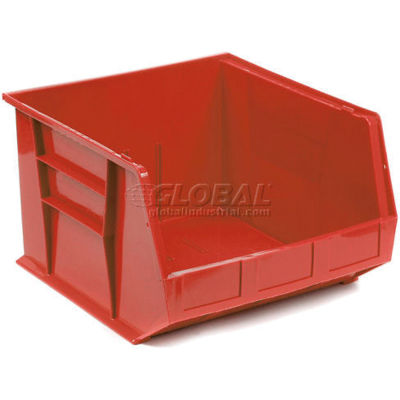 Plastic Stack & Hang Bin, 16-1/2"W x 18"L x 11"H, Red - Qté par paquet : 3