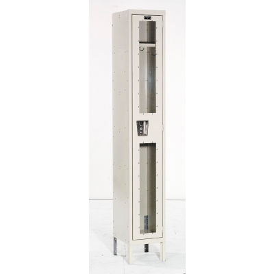 Hallowell Single Tier 1 Door Safety-View Locker, 12"Wx18"Dx72"H, Tan, Unassembled