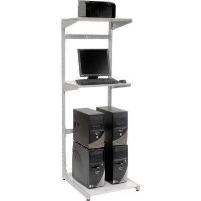 Global Industrial™ 24" Computer Server Station, 24"W x 30"D x 74"H, Gray, Unassembled