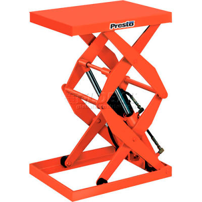 PrestoLifts™ Power Double Scissor Lift Table DXS48-15 Foot Control 1500 Lb