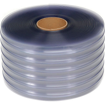 Global Industrial PVC Strip Curtain Roll - Scratch Resistant Ribbed Clear - 8" x 150' x .072"