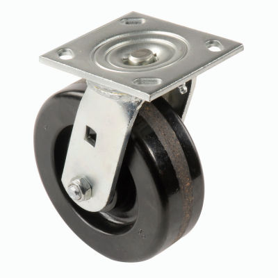 Global Industrial™ Heavy Duty Swivel Plate Caster 8" Plastic Wheel 800 Lb. Capacity
