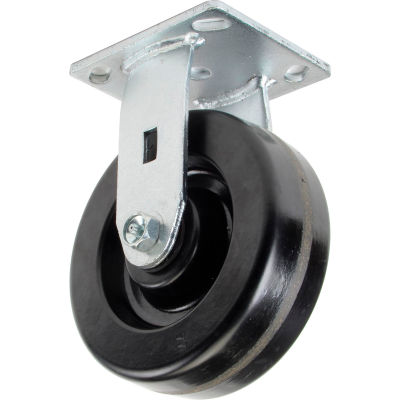 Global Industrial™ Heavy Duty Rigid Plate Caster 6" Plastic Wheel 800 Lb. Capacity