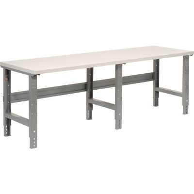 Global Industrial™ Extra Long Workbench, 96 x 30 », hauteur réglable, bord carré stratifié, gris