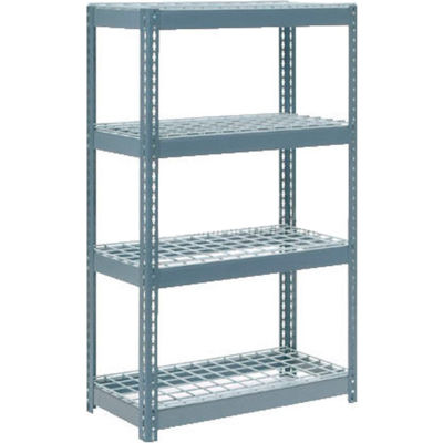 Global Industrial Extra Heavy Duty Shelving 36"W x 24"D x 60"H With 4 Shelves, Wire Deck, Gry