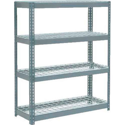Global Industrial Extra Heavy Duty Shelving 48"W x 12"D x 60"H With 4 Shelves, Wire Deck, Gry