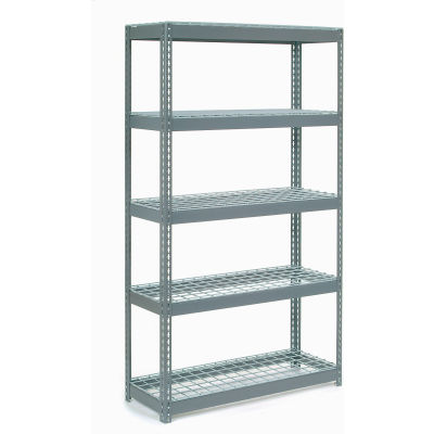 Global Industrial™ Extra Heavy Duty Shelving 48"W x 24"D x 60"H With 5 Shelves, Wire Deck, Gry