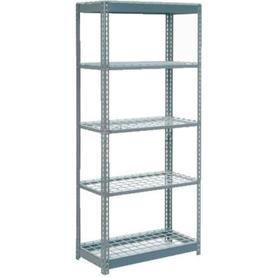 Global Industrial™ Heavy Duty Shelving 36"W x 12"D x 60"H With 5 Shelves - Wire Deck - Gray