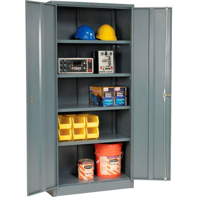 Armoire de rangement industriel™ global, poignée tournante, 36 « L x 18 « P x 78 « H, gris, non assemblé