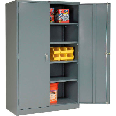 Armoire de rangement industriel™ global, poignée tournante, 48 « L x 24 « P x 78 « H, gris, non assemblé