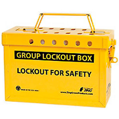 ZING RecycLockout Group Lockout Box (Jaune), 6061Y