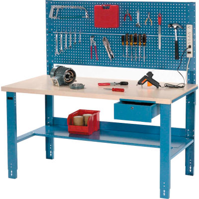 Global Industrial™ Complete Industrial Workbench Avec Stratifié Stratifié Carré Edge, 60 » x 30 »