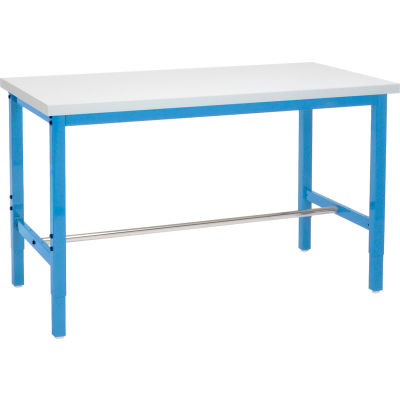 Global Industrial™ Ajustable Height Blue Workbench Square Tube Leg, Stratifié Sq. Edge, 60"x30 »