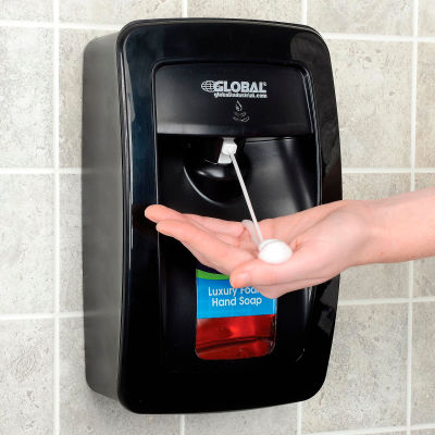 Distributeur automatique Global Industrial™ pour savon mousse/désinfectant - Noir