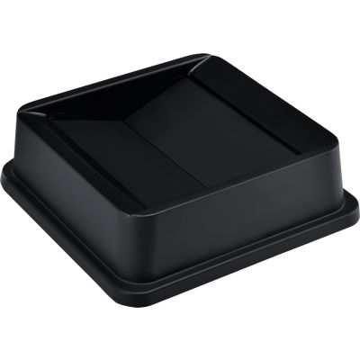 Global Industrial™ Square Plastic Trash Container Swing Lid - 35 - 55 Gallon Noir