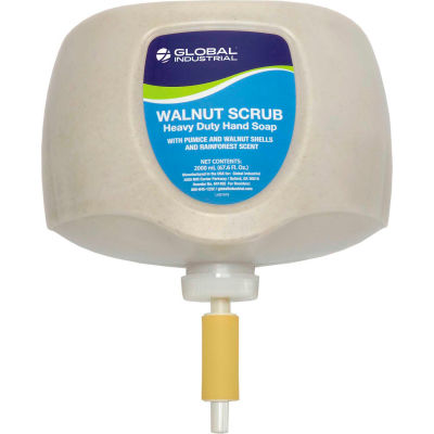 Global Industrial™ Walnut Scrub Heavy Duty Hand Cleaner, Rainforest Scent, 2L Recharge - 4/caisse
