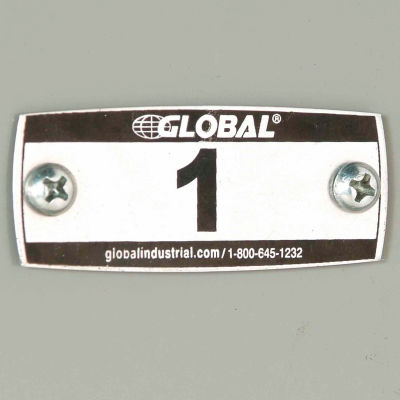 Global Industrial™ Locker Number Plate Kit - Pkg Of 100 Numbered 1-100 - Rivet Gun
