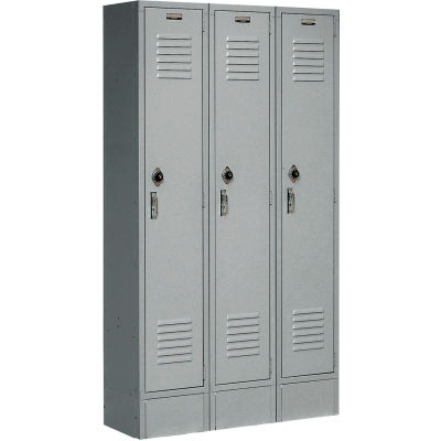 Global Industrial Paramount® 1-Tier 3 Door Locker, 12"Wx12"Dx60"H, Gray, Unassembled