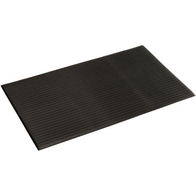 Apache Mills Soft Foot™ Tapis de surface côtelé 3/8 » Épais 3' x 60' Noir