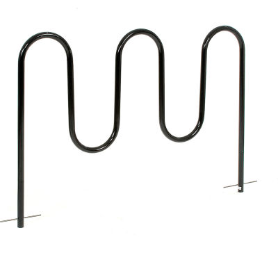 Global Industrial™ 7-Bike Wave Bike Rack, Noir, Below Grade Mount