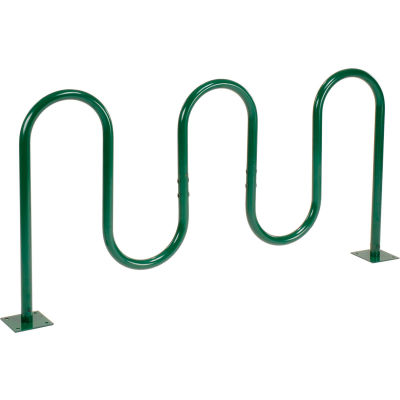 Global Industrial™ 7-Bike Wave Bike Rack, Green, Flange Mount