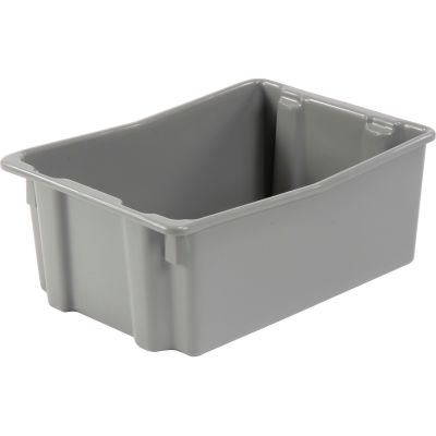 LEWISBins SN2618-10 Polyethylene Container 26"L x 18-3/4"W x 10"H, Gray - Pkg Qty 5