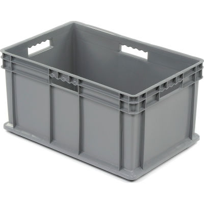 Global Industrial™ Solid Straight Wall Container, 23-3/4"Lx15-3/4"Wx12-1/4"H, Gray - Pkg Qty 3