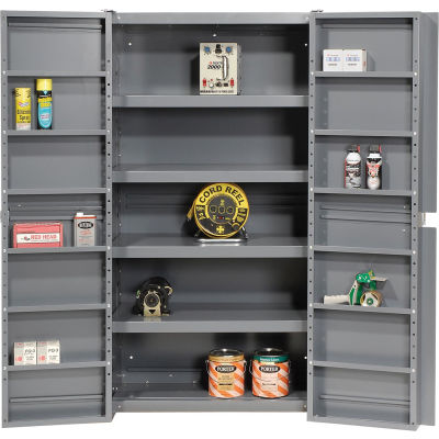 Global Industrial Bin Storage Cabinet W/Shelving In Doors/Interior, 38"Wx24"Dx72"H,Unassembled