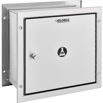 Global Industrial, Recessed Specimen Pass-Thru Stainless Steel Cabinet, 12-3/4" x 6" x 13-1/4"