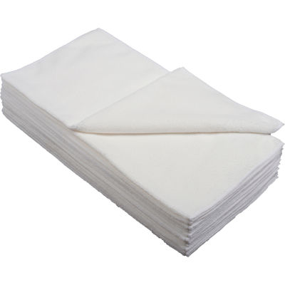 Global Industrial™ 300 GSM polissage microfibres, 16 "x 16", blanc, 12 chiffons/Pack
