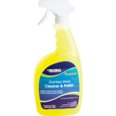 Global Industrial™ Stainless Steel Cleaner & Polish, 32 oz. Flacon pulvérisateur à gâchette, 6 / Étui