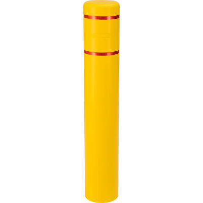 Global Industrial™ Manchon de borne réfléchissant, 8 » Dia. x 52"H, Jaune avec Paperasse