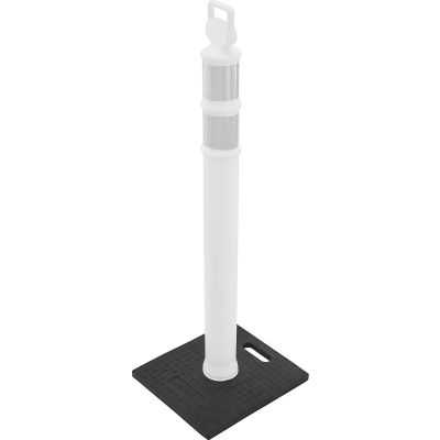 Global Industrial™ Portable Reflective Delineator Post avec base carrée, 49 « H, blanc