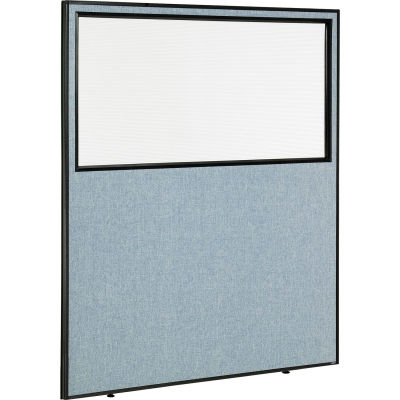 Interion® panneau de cloison bureau avec fenêtre partielle, 60-1/4" W x 72" H, bleu