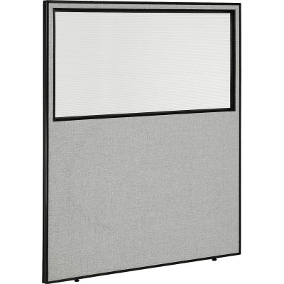 Interion® panneau de cloison bureau avec fenêtre partielle, 60-1/4" W x 72" H, gris