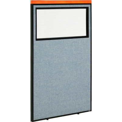 Interion® Deluxe Bureau cloison panneau avec fenêtre partielle, 36-1/4" W x 61-1/2" H, bleu