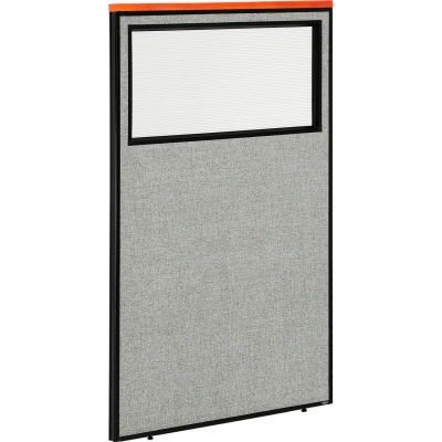 Interion® Deluxe Bureau cloison panneau avec fenêtre partielle, 36-1/4" W x 61-1/2" H, gris