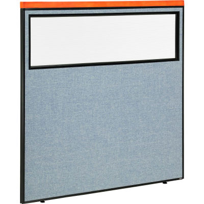 Interion® Deluxe Bureau cloison panneau avec fenêtre partielle, 60-1/4" W x 61-1/2" H, bleu