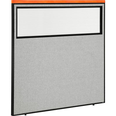 Interion® Deluxe Bureau cloison panneau avec fenêtre partielle, 60-1/4" W x 61-1/2" H, gris