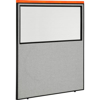Interion® Deluxe Bureau cloison panneau avec fenêtre partielle, 60-1/4" W x 73-1/2" H, gris