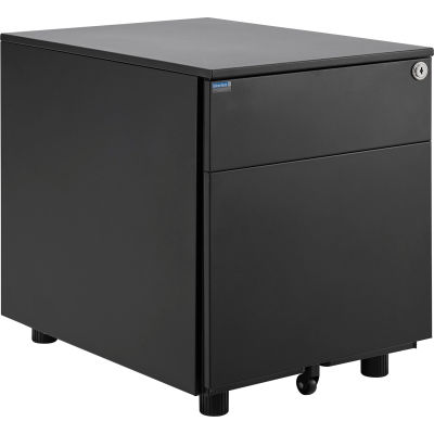 Interion® 2 Tiroir Low File Cabinet - Noir