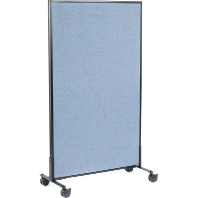 Interion® Mobile Office Partition Panel, 36-1/4"W x 63"H, Bleu